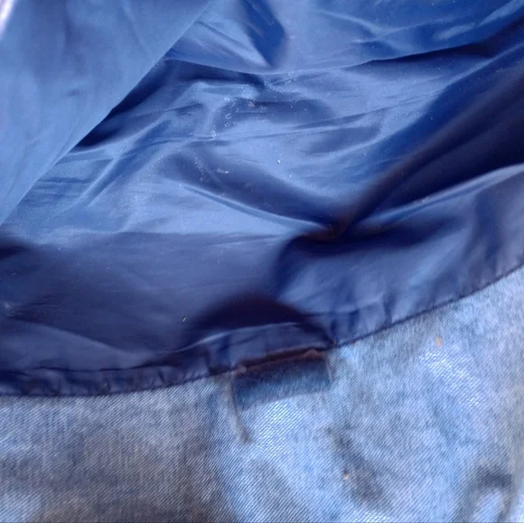 Vintage H.W. Carter & Sons Diaper Bag Denim Plaid Pockets - Picture 13 of 14